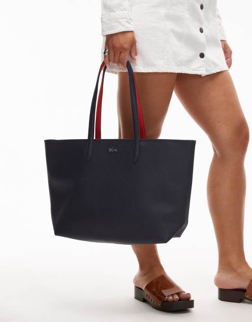 Bolso shopper grande azul marino de Lacoste