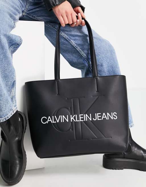 Bolso shopper 2024 negro calvin klein