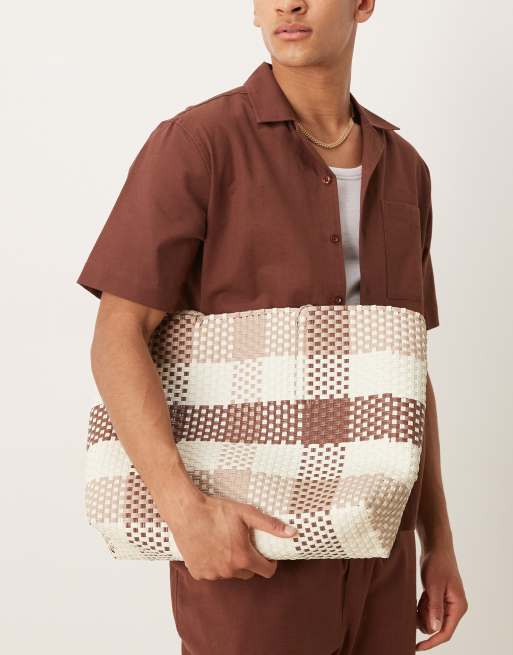 Bolso tote a cuadros estilo shopper con diseño entretejido de ASOS DESIGN, 4 de 4