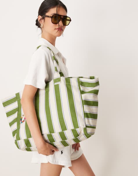 Bolso tote a rayas de lona Camila de Becksondergaard - view 1