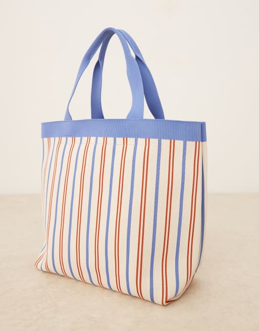 Bolso tote a rayas multicolores de lona Lillian de Becksondergaard