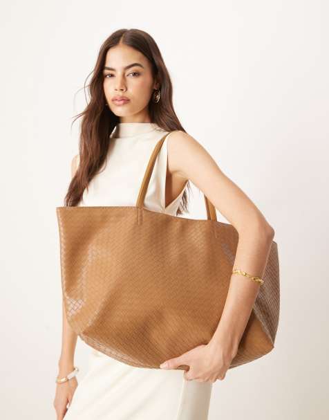 Bolso tote amarillo ocre con diseño entretejido Rallo Lottie de Becksondergaard - view 1
