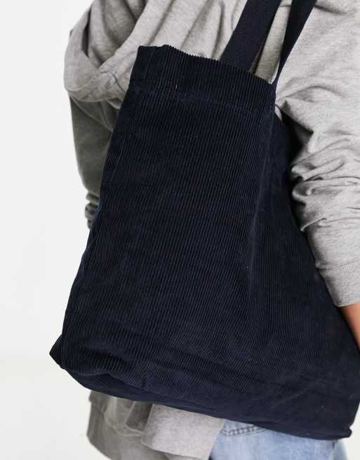 Bolso tote azul marino tipo shopper de pana de Accessorize ASOS