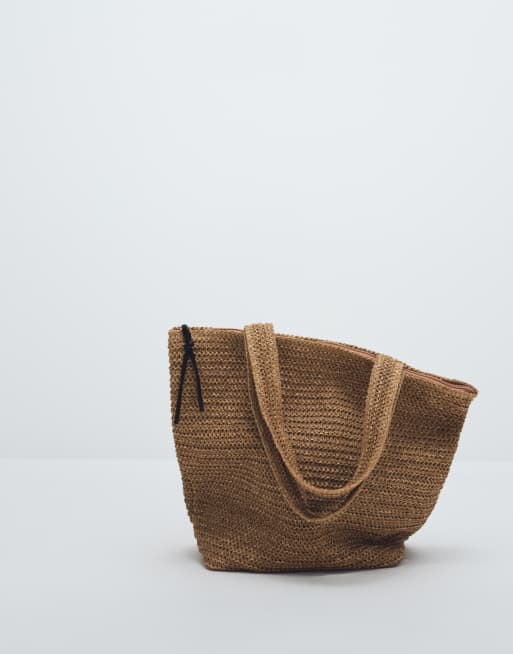Bolso tote beis de croché de paja de ASOS DESIGN, 2 de 11