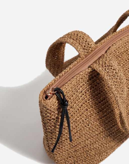Bolso tote beis de croché de paja de ASOS DESIGN, 6 de 11