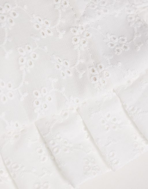 Bolso tote blanco con volantes y bordado inglés de My Accessories, 4 de 4