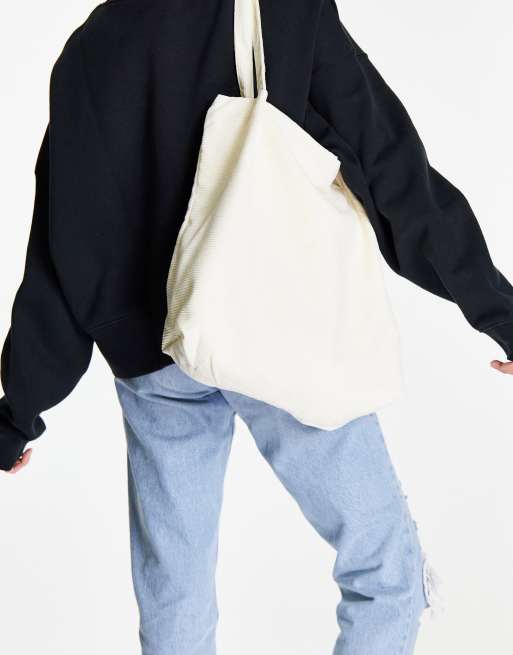 Bolso tote blanco hueso de pana de SVNX