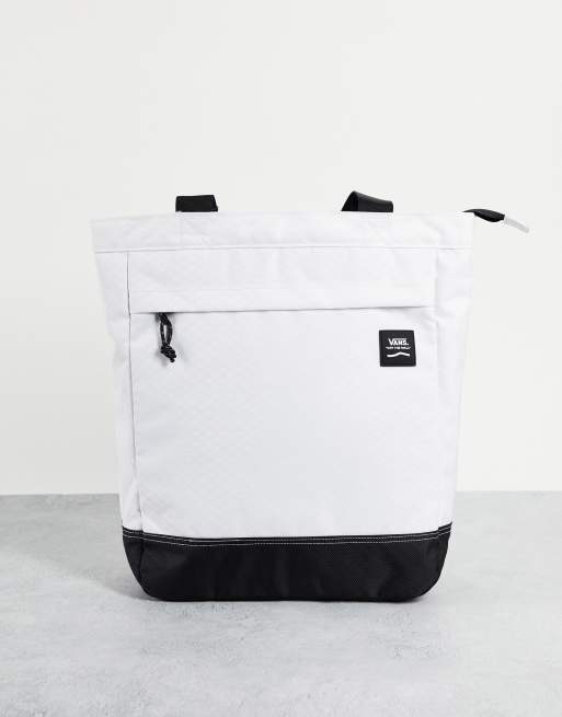 Bolso tote blanco y negro Construct DX de Vans