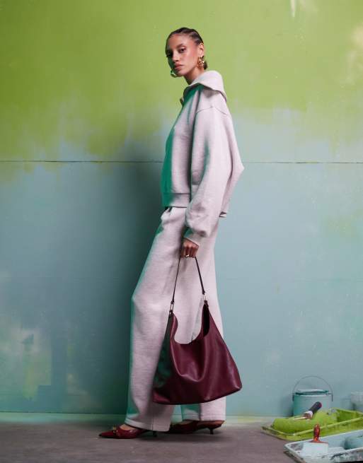 Bolso tote burdeos redondeado de cuero premium de ASOS DESIGN, 2 de 4