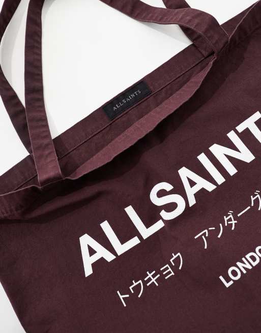 Bolso tote burdeos Underground exclusivo en ASOS de AllSaints, 2 de 4
