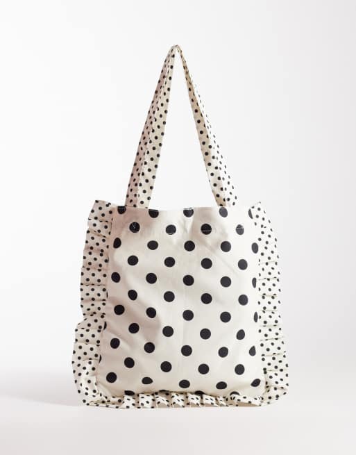Bolso tote color crema con estampado de lunares de My Accessories