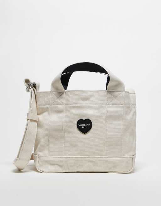 Bolso tote color crema con logo de corazón Drewe de Carhartt WIP