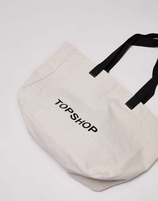 Bolso tote color crema de lona de Topshop, 2 de 4