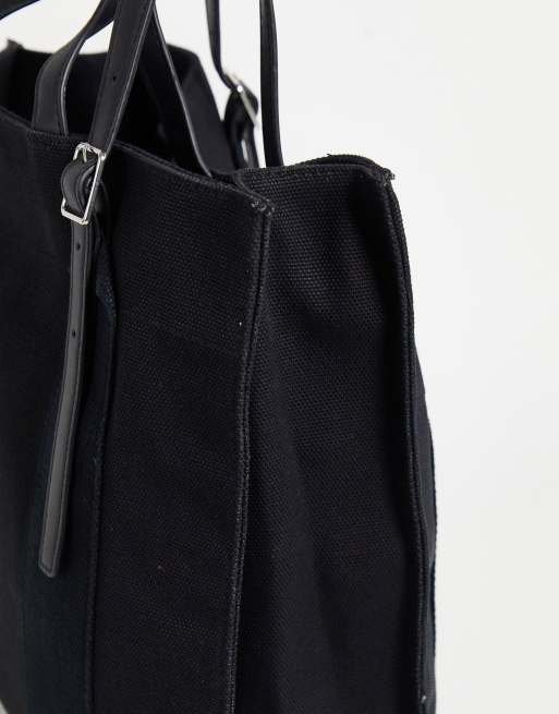 Bolso tote con compartimentos internos y correa doble de lona gruesa de ASOS DESIGN, 4 de 4
