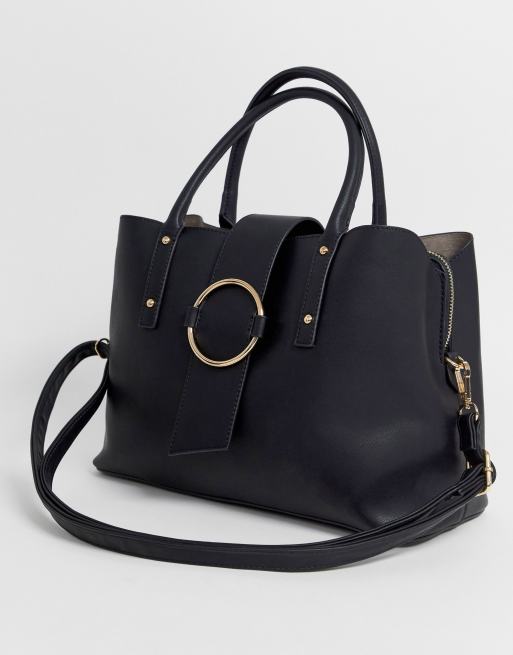 Bolso tote negro con compartimento para portátil extraíble de ASOS DESIGN