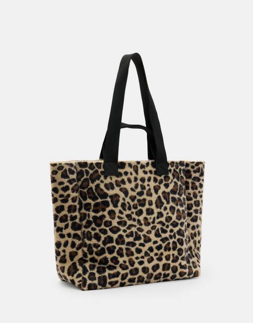 Bolso Shopper Bolso Negro Y Leopardo Bolso Tote Con Estampado De