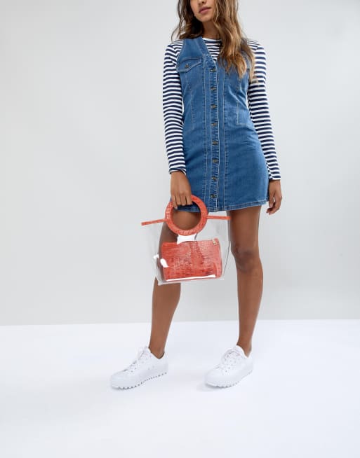 Bolso tote de plástico transparente con bolsillo cocodrilo sintético y de My Accessories | ASOS