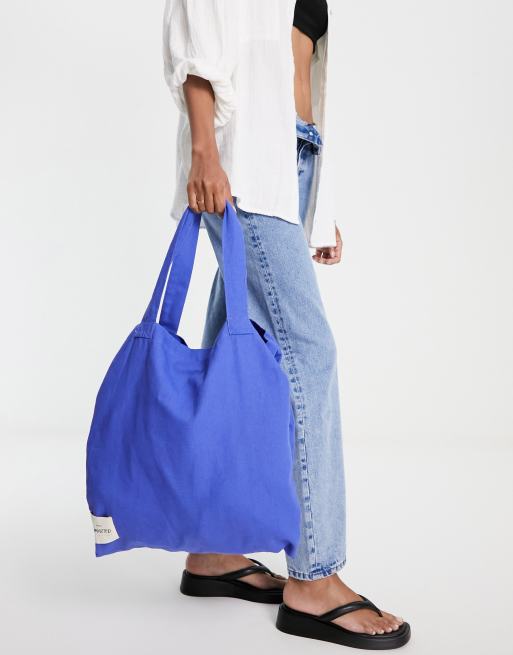 Arriba Gran Barrera de Coral Excéntrico Bolso tote estilo shopper azul cobalto de Mango | ASOS