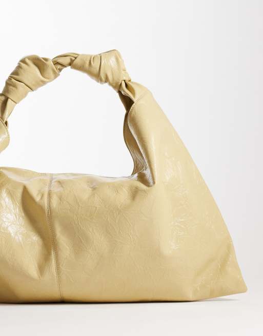 Bolso tote grande amarillo pastel holgado de tejido texturizado de ASOS DESIGN, 4 de 4
