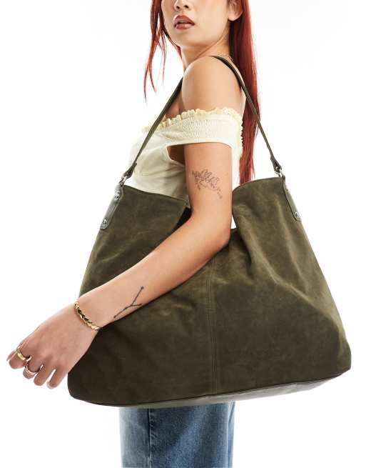 Bolso tote grande caqui lavado de Glamorous, 3 de 4