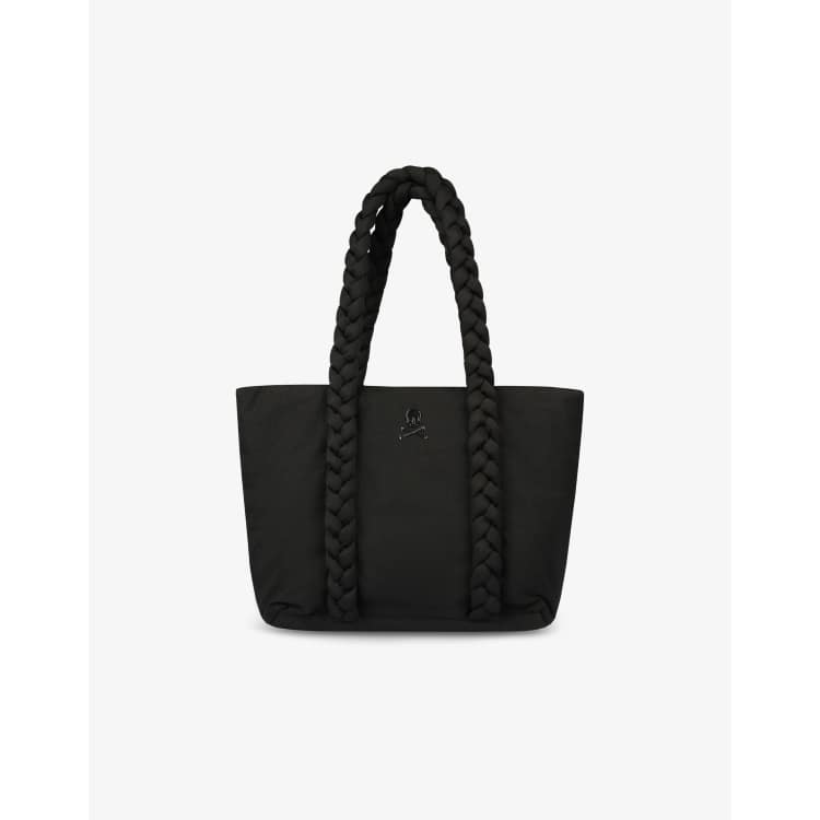 Bolso tote grande negro con asas trenzadas de Scalpers ASOS