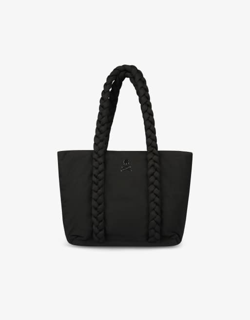 Bolso tote grande negro con asas trenzadas de Scalpers