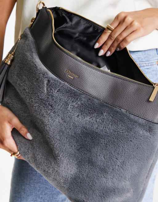 Bolso tote gris con ribete de piel sintética de Dune, 2 de 4