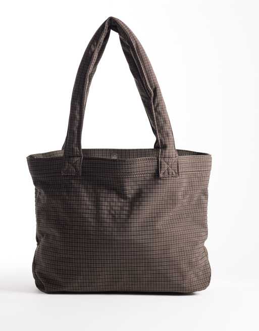 Bolso tote marrón a cuadros de ASOS DESIGN, 3 de 4