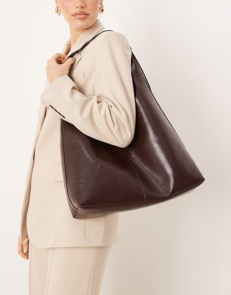 Bolso tote marrón chocolate holgado de Gina Tricot - view 1