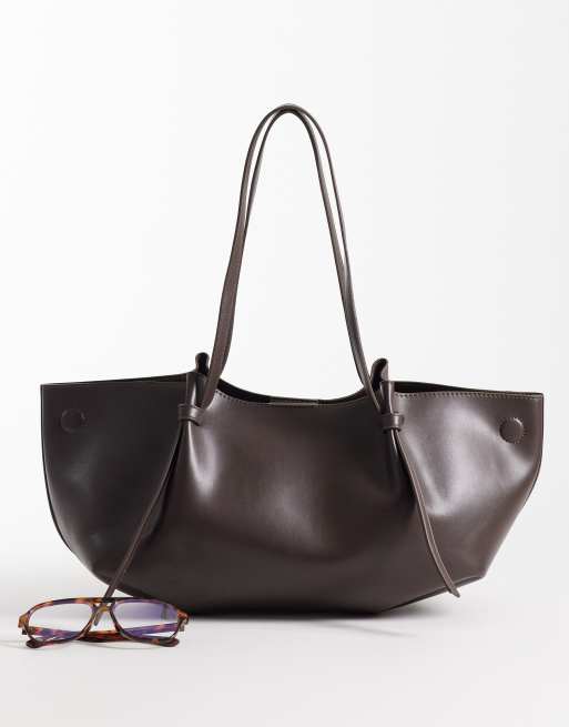 Bolso tote marrón con asa larga de Gina Tricot, 2 de 4