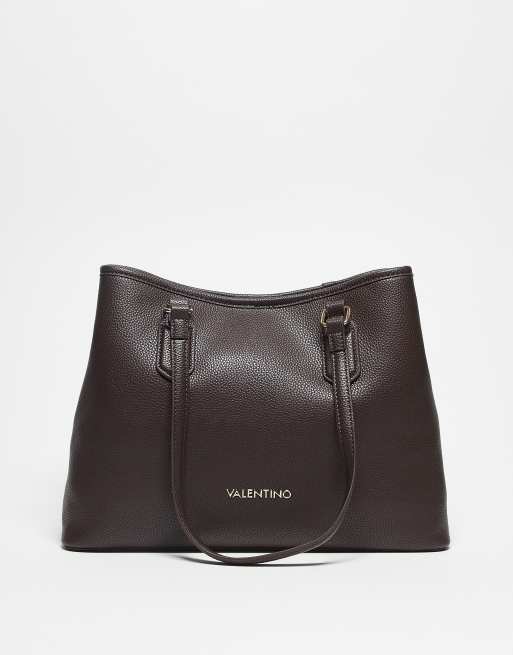 Bolso tote marrón oscuro estilo shopper Brixton de Valentino