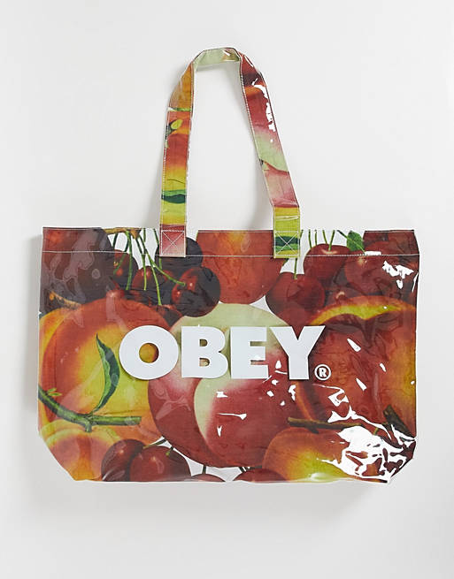 Hombre Other | Bolso tote multicolor con estampado frutal de PVC de Obey - OJ37990
