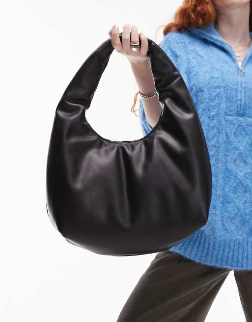 Bolso tote negro acolchado Tria de Topshop, 3 de 4
