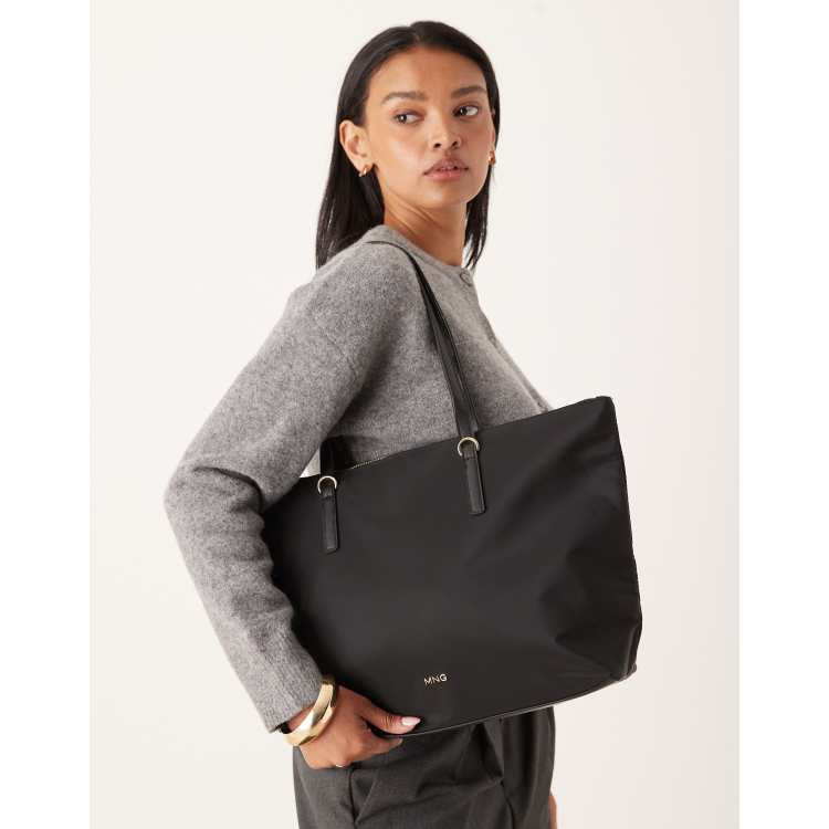 Bolso tote negro clásico de Mango ASOS