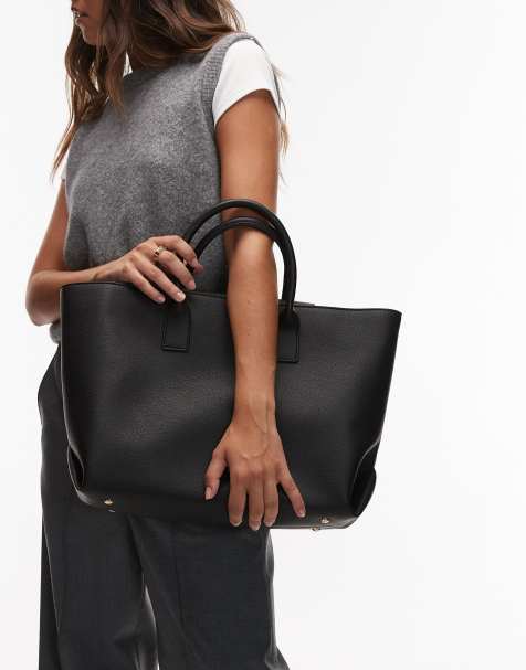 Bolso tote negro con asa de mano de ASOS DESIGN - view 1