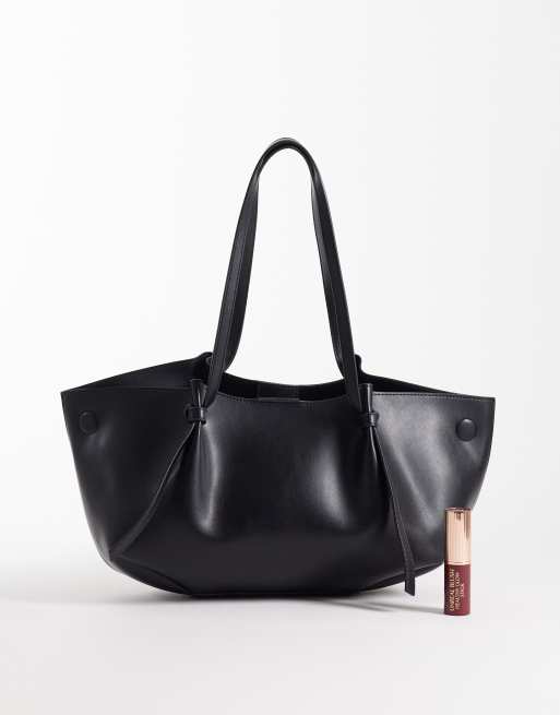 Bolso tote negro con asa larga de Gina Tricot, 2 de 4