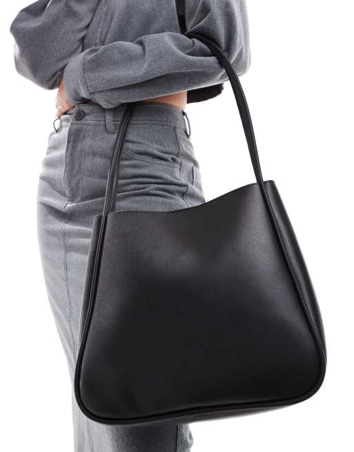 Bolso tote negro con asas tubulares de ASOS DESIGN , 4 de 4