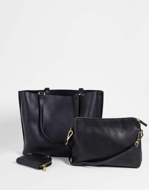 Bolso tote negro con bandolera y monedero a juego de Steve Madden ASOS