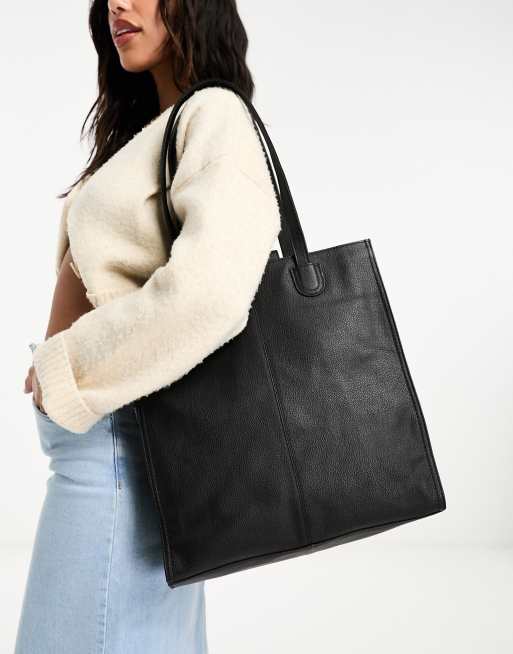 Bolso tote negro con compartimento para portátil extraíble de ASOS DESIGN