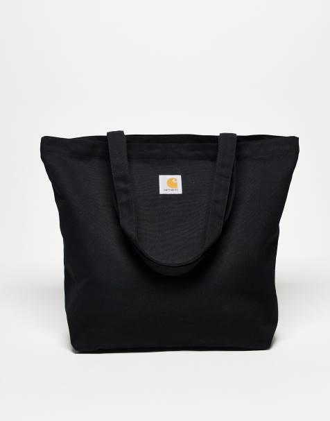 Bolso tote negro con diseño gráfico de lona de Carhartt WIP - view 1