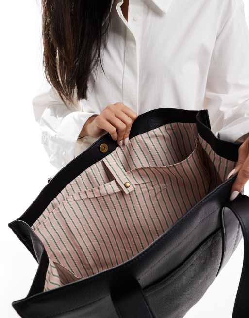 Bolso tote negro de tejido texturizado The Stand By de Cotton On, 2 de 4
