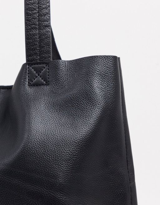 Bolso tote negro extragrande con cartera extraíble de cuero sintético de  ASOS DESIGN