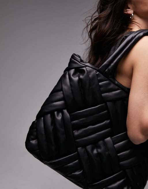 Bolso tote negro extragrande premium Tolly de Topshop, 4 de 4