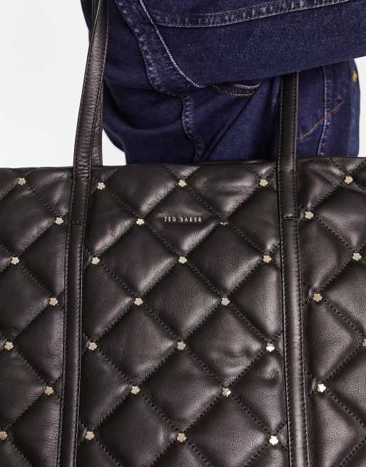 Bolso tote negro guateado con tachuelas de cuero Pascale de Totes, 2 de 4