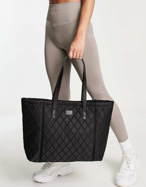 Bolso tote negro guateado de ELLE Sport, 3 de 4