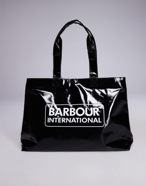 Bolso tote negro ultrabrillante de Barbour , 3 de 4