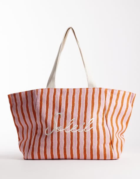 Bolso tote playero a rayas rosas Soleil de Accessorize - view 1