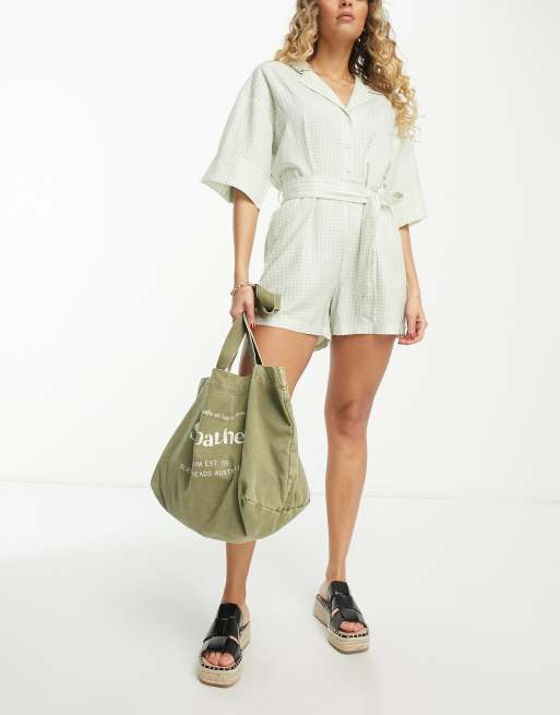Bolso tote playero con lavado oliva Sunbather de Rhythm , 4 de 4