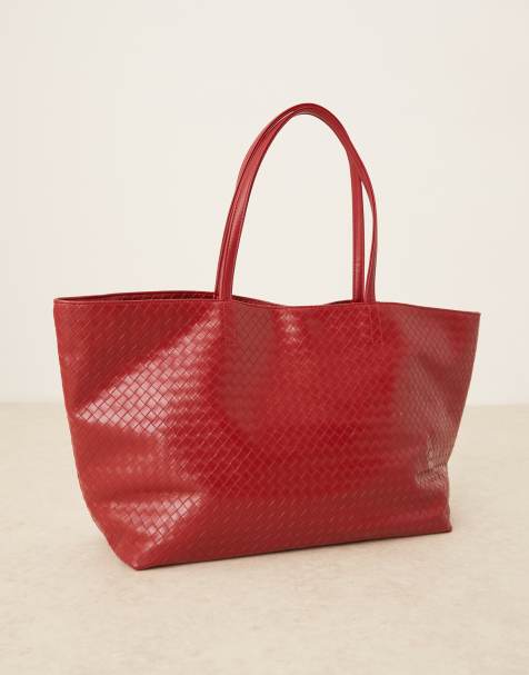 Bolso tote rojo con diseño entretejido Rallo Lottie de Becksondergaard - view 1