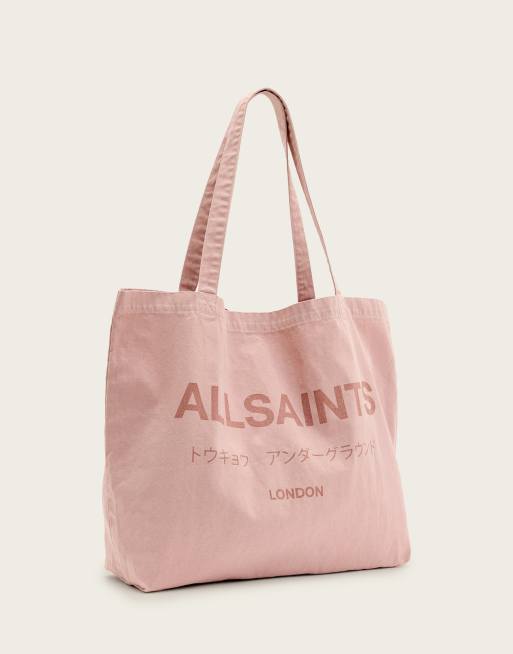 Bolso tote rosa con logo Underground de AllSaints, 4 de 4